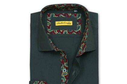 Men green dress shirt