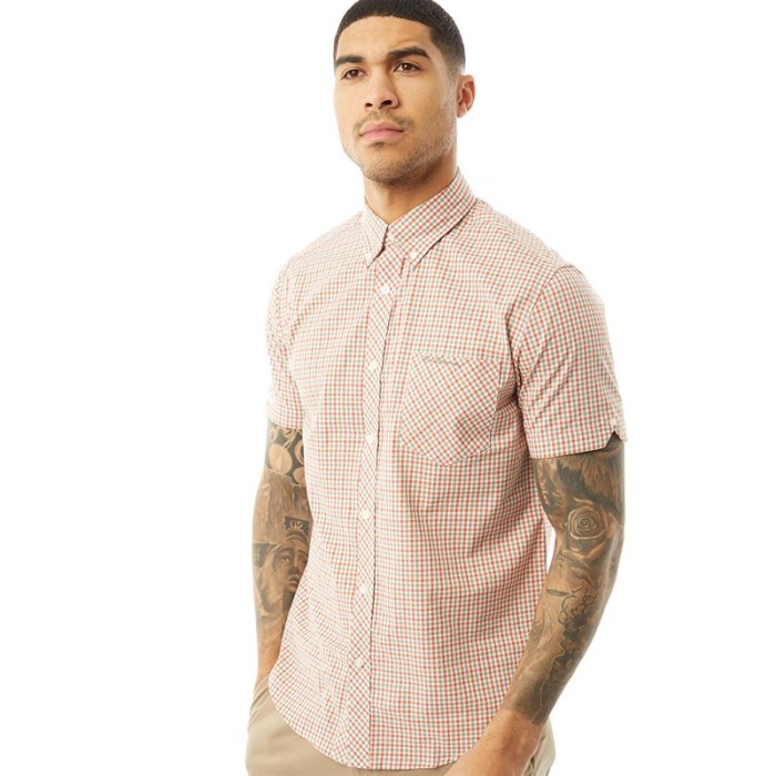 Mens gingham dress shirt