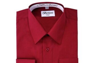 Burgundy dress shirt mens