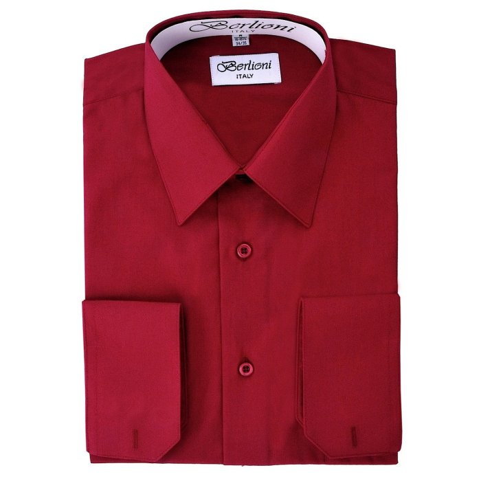 Burgundy dress shirt mens