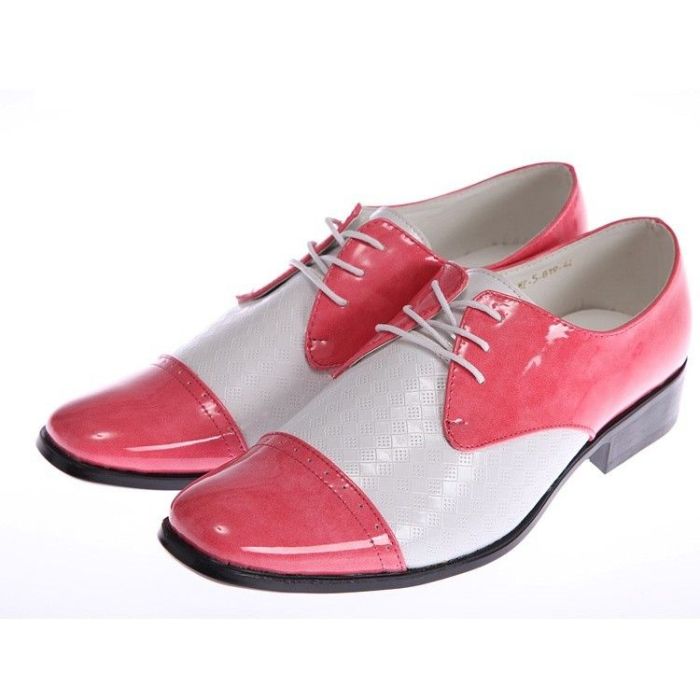 Shoes pink dress mens lace oxfords patent fushia leather point head